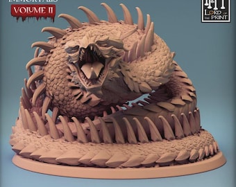 Jormungandr Giant Snake STL File | 3D Printable Serpent Miniature for DnD