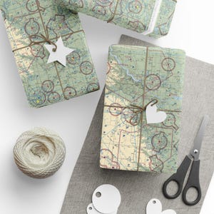 Luftfahrt Schnittmuster Map Geschenkpapiere, Pilot Geschenkpapier, Flugzeug-Enthusiasten Geschenk, Luftfahrt Dekor, Fliegen Fanatiker Urlaub Zubehör Omaha