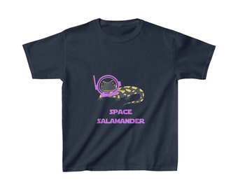 Fun Kids space tshirt Deigned by Kid salamander tshirt gift for kids space tee for STEM kids explorer shirt KidsCotton Tee space salamander