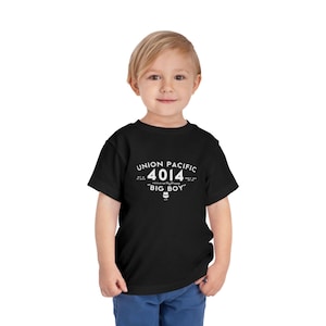 May include: Black t-shirt with a white graphic of a train engine with the text "Union Pacific 4014 "Big Boy" "
