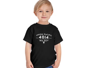 Camiseta Big Boy 4014 Union Pacific Steam Engine Railroad, regalo para aficionados al ferrocarril, locomotora de vapor clásica, unisex, cuello redondo, manga corta para niños pequeños.