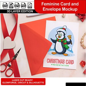 Feminine Karten- und Umschlag-Mockup-Vorlage für Grußkarten, Einladungen, Briefpapier-Branding, digitale Produktanzeige