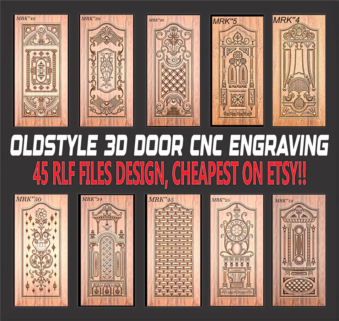 Oldstyle 3D Door CNC Engraving 45 Artcam RLF Files Design Etsy