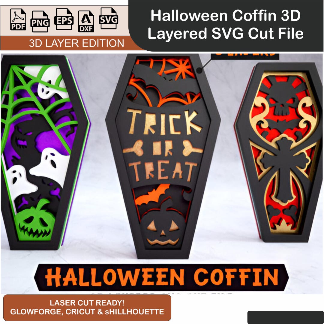 Halloween Coffin 3D Layered SVG Cut File for Cricut & Silhouette ...