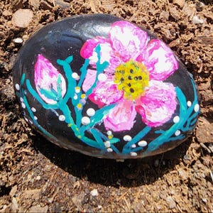 Kindness Rock - Pink Blossom Painted Stone