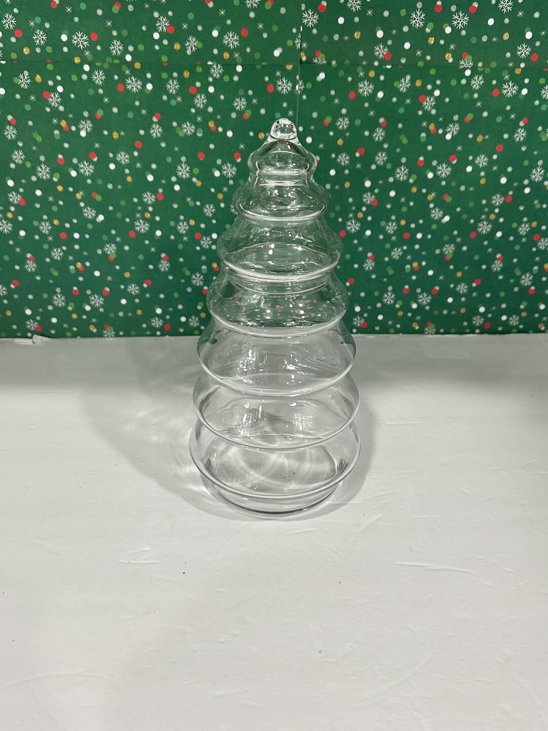 Vintage Fillable Glass Christmas Tree Jar 8.75” Tall Apothecary Jar - Etsy