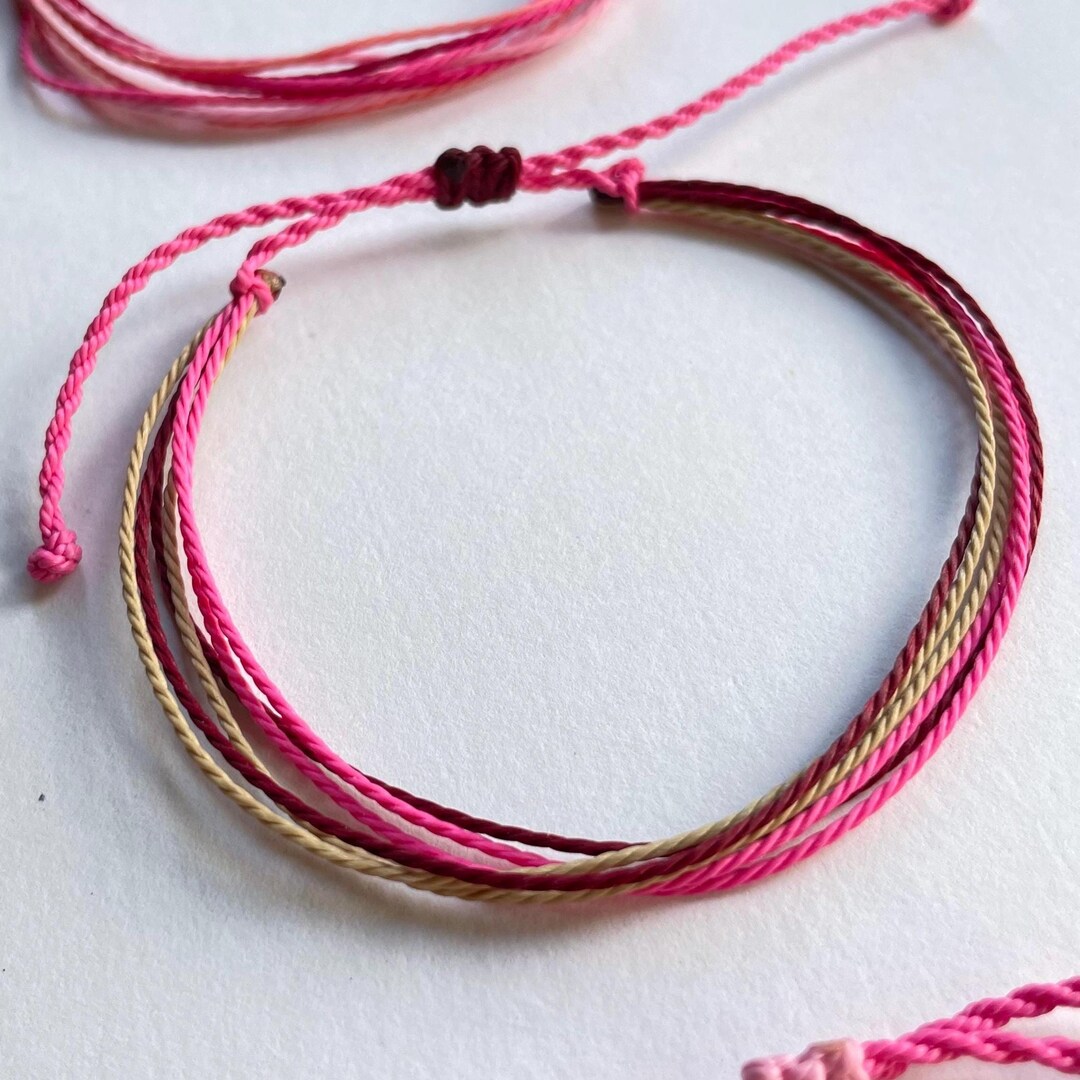 Multicolor Wax Cord Friendship Bracelet, Adjustable Waterproof