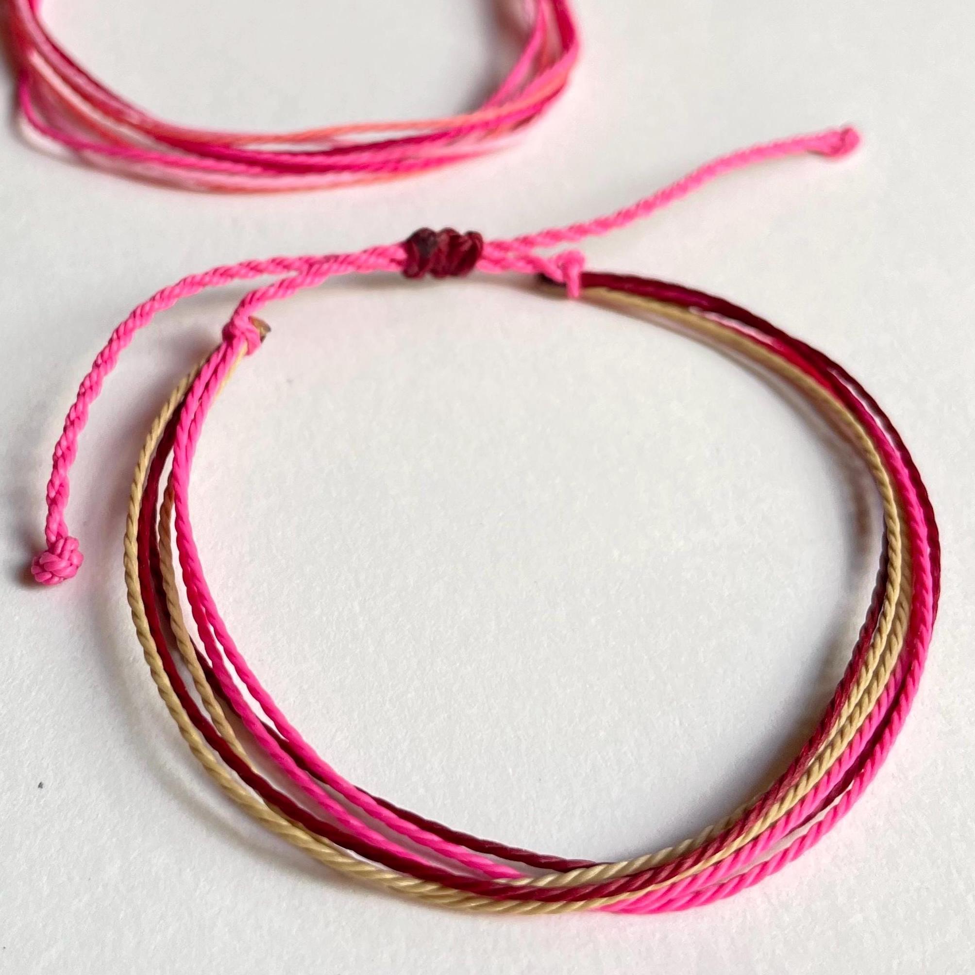 Multicolor Wax Cord Friendship Bracelet, Adjustable Waterproof