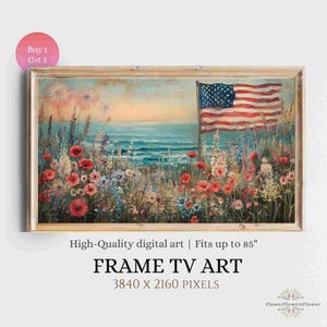 American Flag Wildflower Meadow TV Art: Coastal Americana (Digital Download)