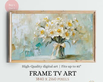 Spring Daffodils TV Art, Abstract Daffodils Flower Bouquet (Digital Download)