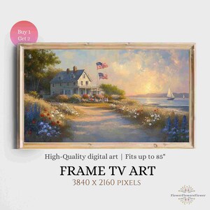 Coastal American Summer Frame TV Art: 4th of July Abstract (Digital Download)