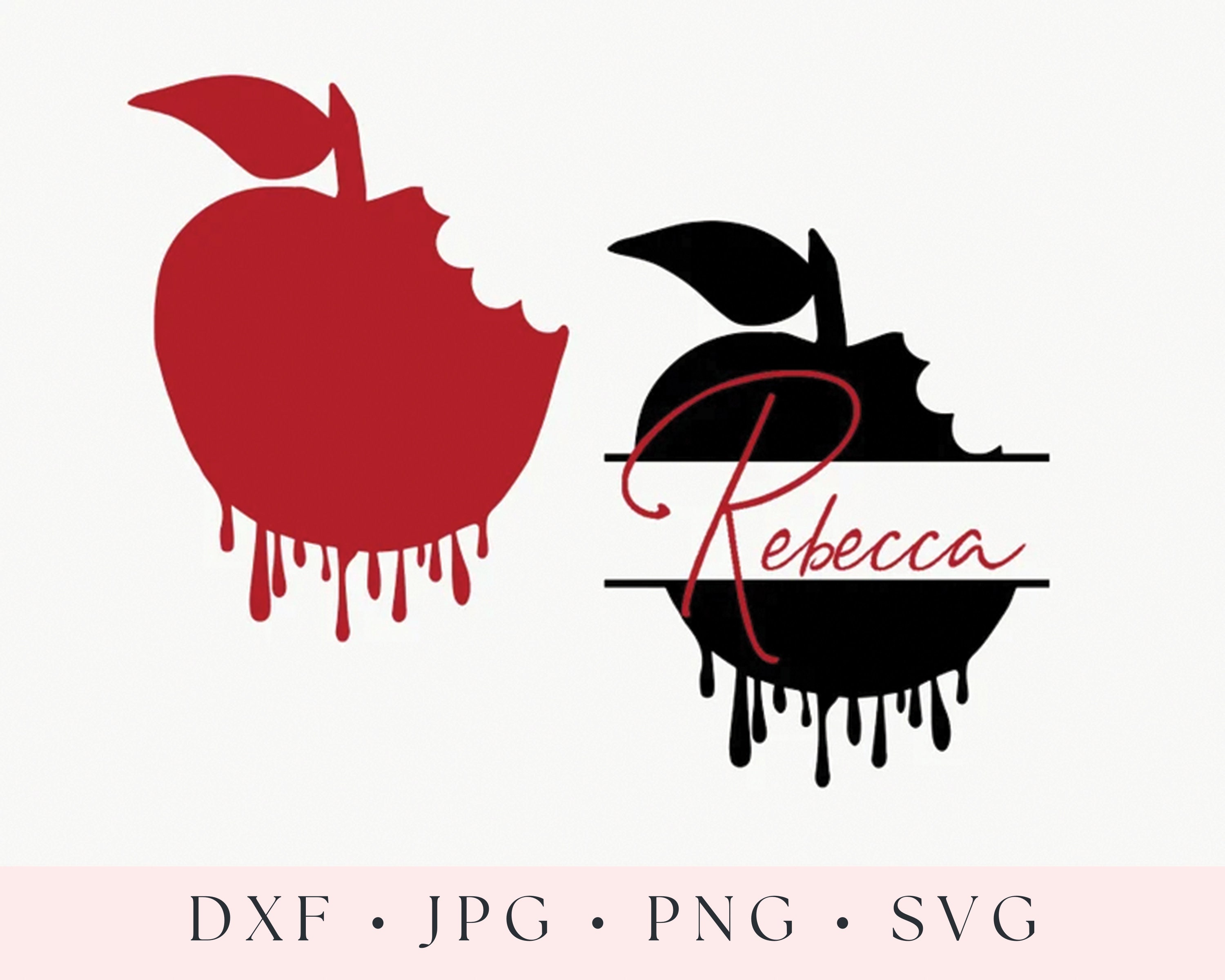Snow White Bitten Apple SVG, Silhouette, Cricut, Apple PNG, Fairytale