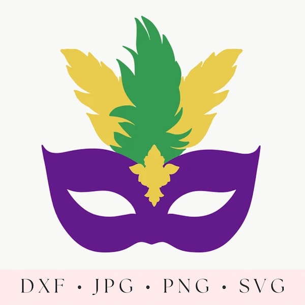 Mardi Gras Mask SVG Cut File, Silhouette, Cricut, Masquerade Mask Sublimation