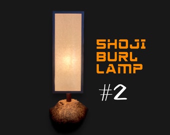Shoji Burl Lamp #2 - Shadowfall | Natural Light Sculpture | Handcrafted Wooden Table Lamp