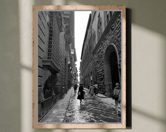 Streets of Florence! Wall Art Digital. Black and White Photo Wall Art Digital Download.