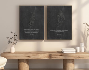 Gods Hands! Bible Verse Wall Art | Christian Modern Art Inspiration | Christian Digital Wall Art | Black and White Christian Wall Art Prints