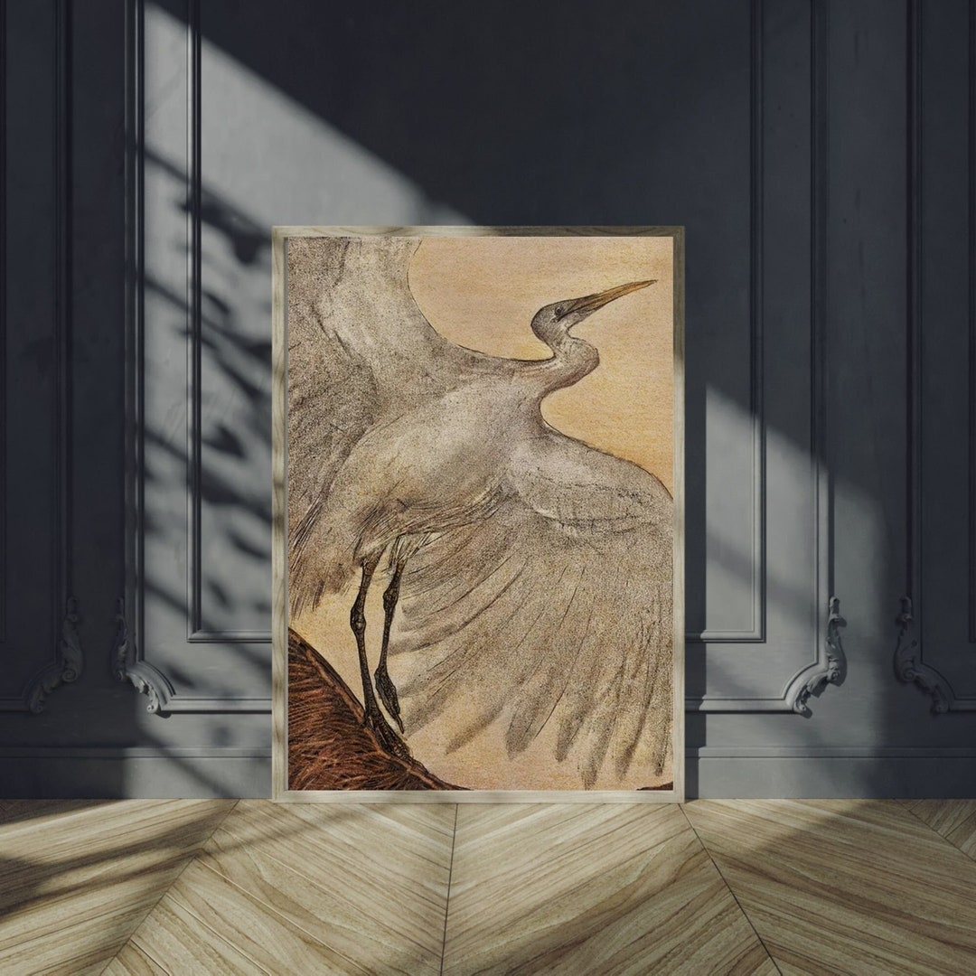 Vintage Bird Wall Art Drawing Vintage Decor Wall Art Prints Wall Decor