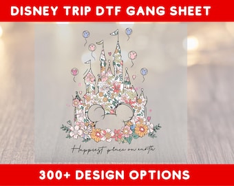 Floral Castle DTF Transfer, Family Shirt Print
