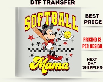 Softball Mama DTF, Retro Disney Mama Ready to Press,  Mommy Iron On, Happiest Mom on Earth DTF,