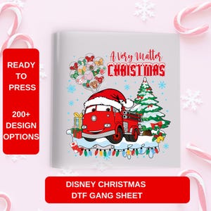 Lightning McQueen Christmas Dtf Gang Sheet, Disney Cars Christmas Ready To Press, Personalized Disney Christmas Dtf, Disney Ready To Press,