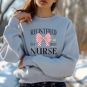 Custom Registered Nurse Sweatshirt With Name, Personalized RN Pocket Hoodie, Nurse Life Outfit, Nurse Appreciation Clothing, Cute Nurse Gift