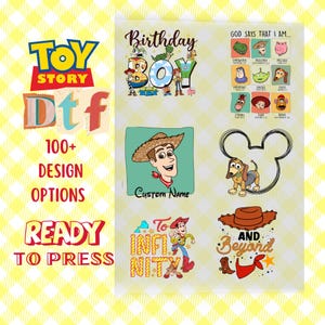 Toy Story DTF Transfers, Toy Story DTF Iron On Prints, Toy Story Iron On Transfers, Disney Characters Ready To Press, Custom Heat Transfer,