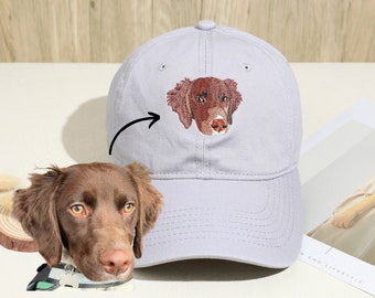 Gestickter Haustier-Hut Personalisierte Baseballmütze Gestickter Haustier-Katzen-Hut mit Ihrem Haustier-Hundefoto-Hundemama-Geschenk-Katzenliebhaber-Geschenken