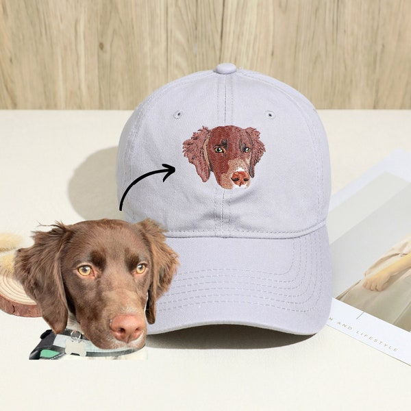 Cappello per animali domestici ricamato personalizzato Berretto da baseball personalizzato Cappello per gatti per animali domestici ricamato personalizzato utilizzando la foto del tuo cane Regali per la mamma del cane Regali per l'amante dei gatti