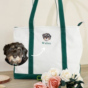 Gestalten Sie Ihre Hundetragetaschen, personalisierte Boot-Tote, individuell gestickte Haustiertasche, Katzenmutter-Geschenk, Hundeliebhaber-Geschenke, Name-Einkaufstasche, Boot-Tote, Strand-Tote