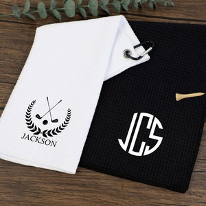 Personalized Embroidered Golf Towel, Monogrammed Golf Towel, Gift for Dad, Golfer, Groomsmen, Bachelor Party Gifts, Custom Golf Towel Gift