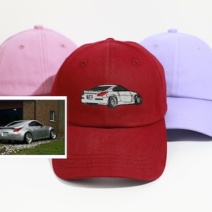 あなたの車の帽子をデザインしてください。カスタムカーフォトハット。パーソナライズされたレースカートラックオートバイ野球帽。車好きの彼氏へのギフト。車の男へのギフト。