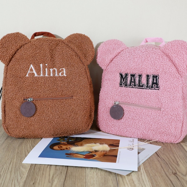 Custom Teddy Bear Backpack Toddler Backpack,Custom Name Backpack,Personalized Bag,Embroidered Kids Backpack,Toddler Backpack Custom Name Bag