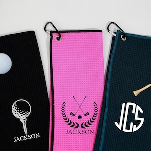 Besticktes GOLF-TUCH Personalisiertes Golf-Handtuch Monogramm Golf-Handtuch Benutzerdefiniertes Golf-Handtuch Personalisiertes Golf-Geschenk für Papa Groomsmen Goft