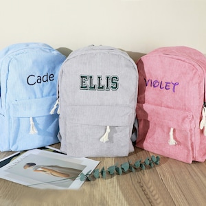 Sac à dos brodé personnalisé, sac à dos enfant personnalisé, sac à dos prénom personnalisé, sac à dos brodé adulte, sac à dos en velours côtelé pour enfants