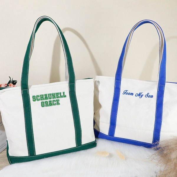 Design Your Tote Bags, Personalized Boat Tote,Custom embroidered Name Bag,Boat Tote,School Tote Bag,Beach Tote,Name Tote Bag,Bridesmaid Gift