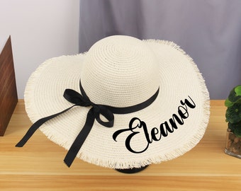 Chapeaux de soleil personnalisés, chapeau de plage de mariée, chapeau de soleil personnalisé, cadeaux pour maman, chapeau de plage pour petite amie, cadeau lune de miel, cadeaux pour elle, cadeau de demoiselle d'honneur