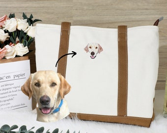 Design Your Dog Tote Bags, Personalized Boat Tote,Custom embroidered Pet Bag,Cat Mom Gift,Dog Lover Gifts,Name Tote Bag,Boat Tote,Beach Tote