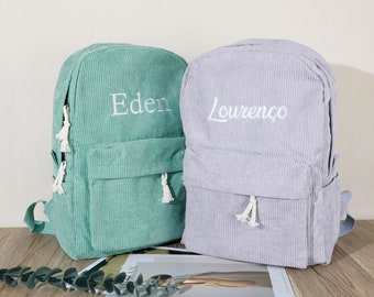 Sac à dos personnalisé en toile pour enfants, sac à dos personnalisé pour bébé, sacs à dos monogrammes pour tout-petits, cartable préscolaire, joli cartable d'école, cadeau d'anniversaire