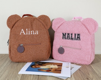 Custom Teddy Bear Backpack Toddler Backpack,Custom Name Backpack,Personalized Bag,Embroidered Kids Backpack,Toddler Backpack Custom Name Bag