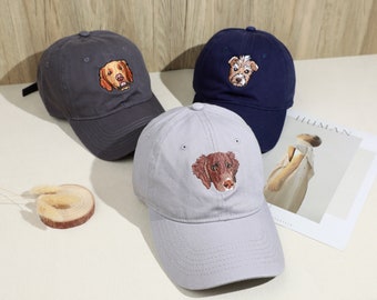 Cappello per animali domestici ricamato personalizzato Berretto da baseball personalizzato Cappello per gatti per animali domestici ricamato personalizzato utilizzando la foto del tuo cane Regali per la mamma del cane Regali per l'amante dei gatti