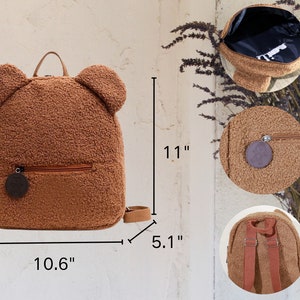 Sac à dos ours en peluche pour tout-petits, sac à dos de voyage personnalisé, sac à dos monogrammé pour enfants d'âge préscolaire, cadeau enfant pour bébé, sac prénom personnalisé image 6