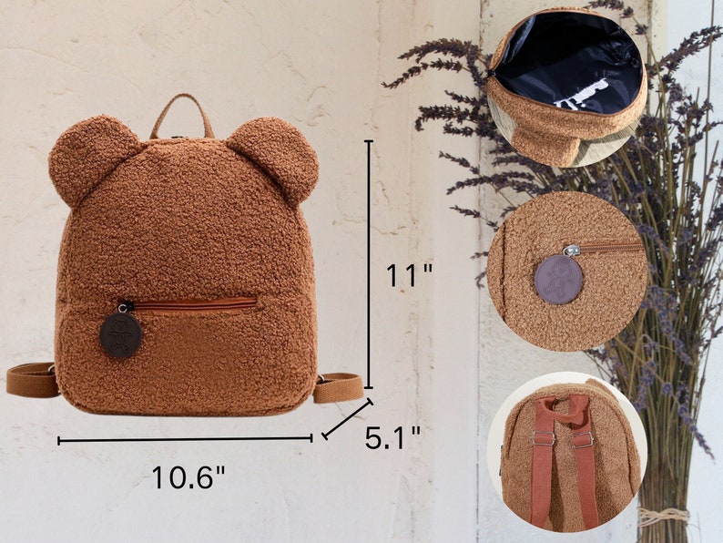 Teddybär-Kleinkind-Rucksack, kundenspezifischer Reise-Rucksack, mit Monogramm Vorschul-Kinderrucksack, Kindergeschenk für Kindbaby, personalisierte Namenstasche Bild 6