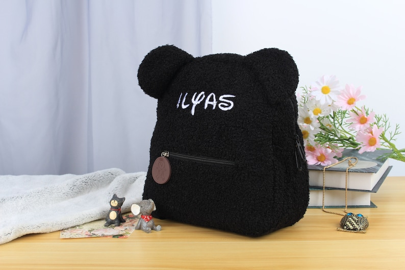 Teddybär-Kleinkind-Rucksack, kundenspezifischer Reise-Rucksack, mit Monogramm Vorschul-Kinderrucksack, Kindergeschenk für Kindbaby, personalisierte Namenstasche Bild 4