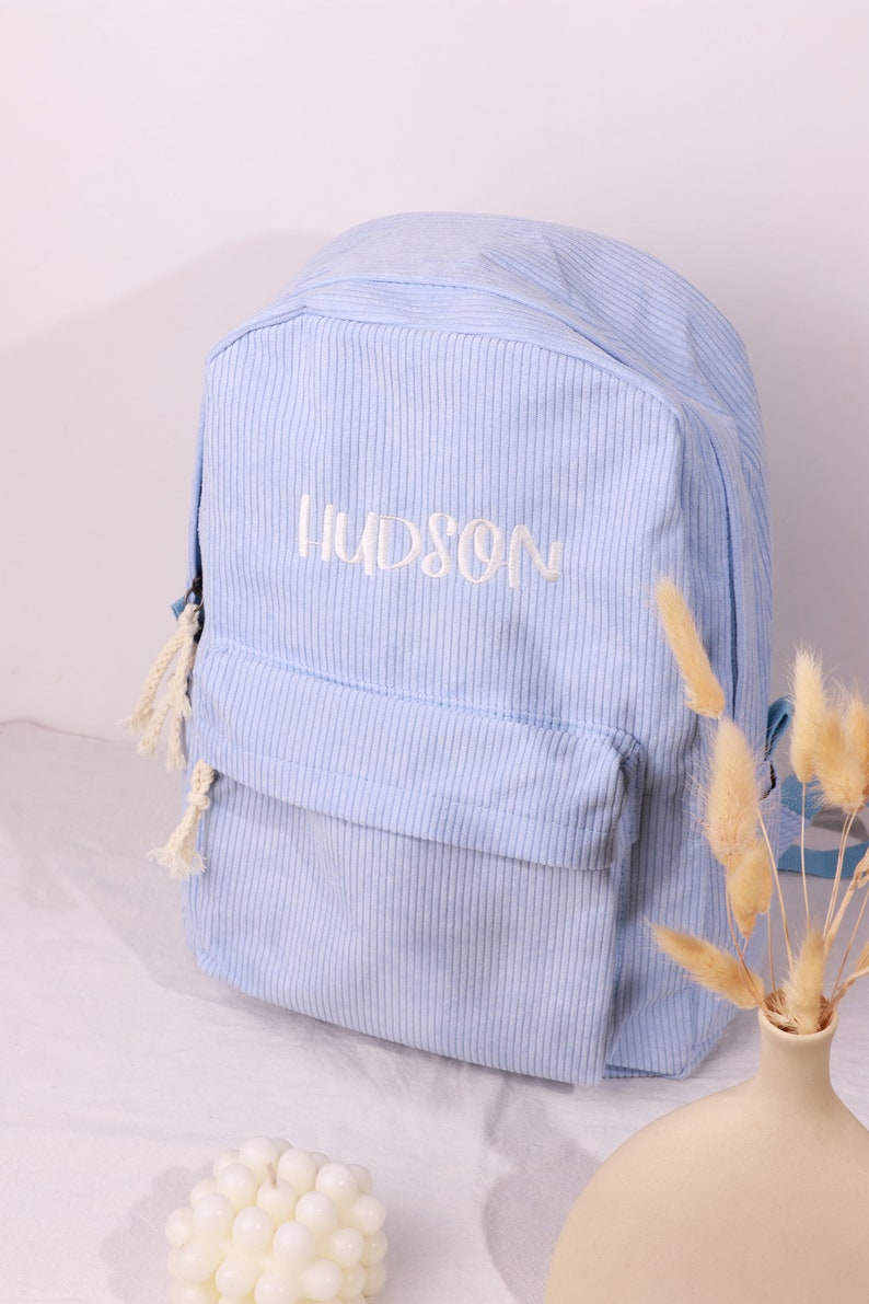 Personalized embroidered backpack, kids backpack personalized, custom name backpack, embroidered backpack adult, Corduroy Backpack kids image 6