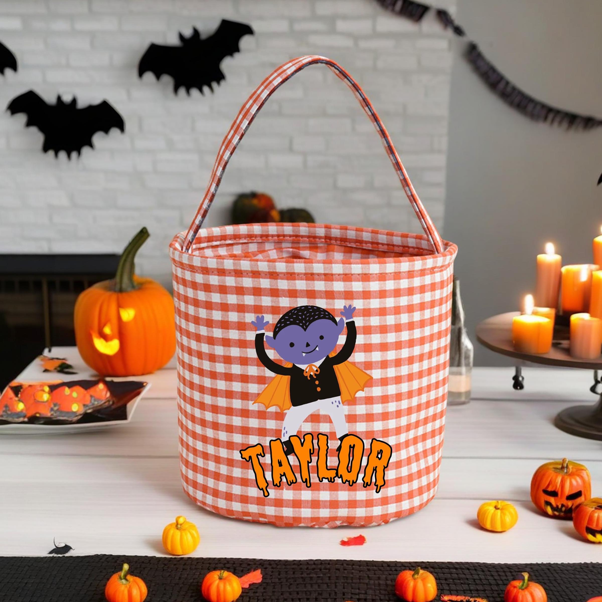 Discover Halloween Bucket for Kids, Personalized Ghost Trick or treat bag, Trick-or-treat bucket, Halloween Candy Basket,trick-or-treat,Halloween bag