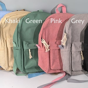 Personalisierter bestickter Rucksack, Kinderrucksack personalisiert, individueller Namensrucksack, bestickter Rucksack für Erwachsene, Cordrucksack für Kinder Bild 7