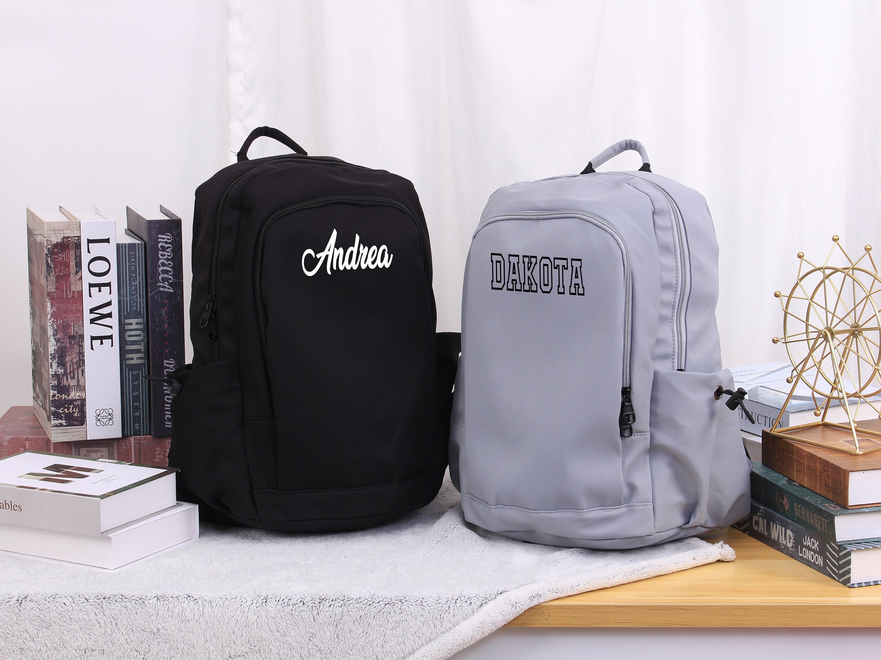 Black Backpack for School Etsy Canada