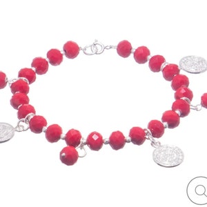 San Benito bracelet in silver with pendant medals