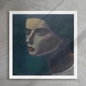 Square Giclée Art Print | The Shadowed Muse | Dark Academia Framed Poster | Gothic Luxury Wall Decor | 16x16