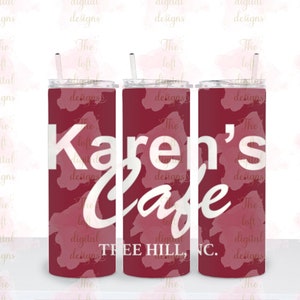 Karen&#39;s Cafe 20oz skinny straight tumbler wrap digital download..